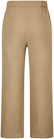 Dvoopd muške pamučne pantalone casual elastične struke nacrtajuće hlače ravno noga joga hlače lagane ljetne hlače