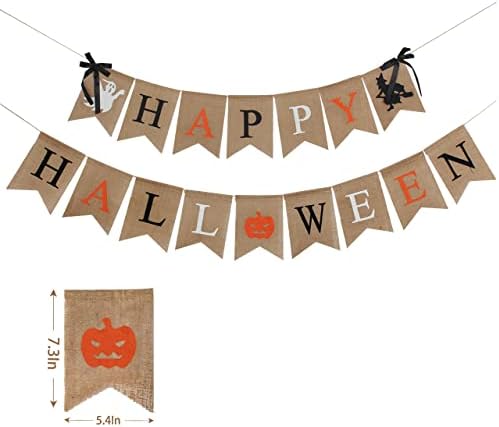 Rioo Happy Halloween Banner Witch bundeve Halloween Party Decorations Carlands Ghost Witch bundeve Halloween