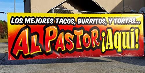 Los Mejores Tacos al Pastor Baner znak Otvoreni restoran Meksička hrana BBQ Fiestas