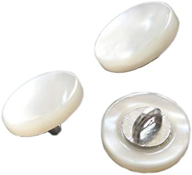 Yahoga 10pcs originalna bijela majka bisernog mopskog gumba Bulk 12mm Bijeli mop gumbi s osovinom za odjeću