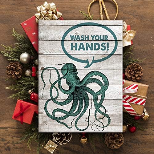 Funny kupaonica Citati Vintage operite ruke Octopus Poster platno zid Art & stolna dekoracija za kućni toalet