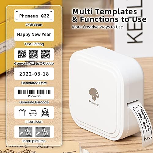 Phomemo Q32 Proizvođači etiketa, prenosivi Mini štampač etiketa Bluetooth Mašina za izradu etiketa