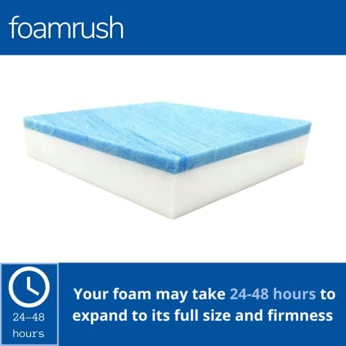 Foamrush 6 x 20 x 20 Cool gel memorijski presvlaka za presvlake za četvrtaste jastuke Srednja firma