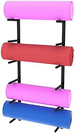 HWF Yoga Mat Rack zidni nosač, skladište za jogu za dom / teretanu za organizaciju pjenastih valjaka i ručnika,