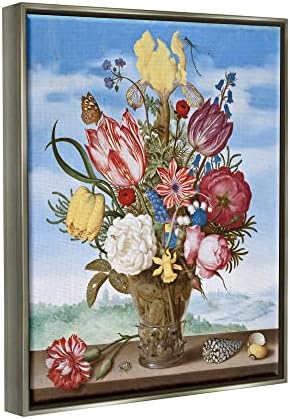 Stupell Industries buket cvijeća na rubu klasična slika Ambrosius Bosschaert sa plutajućim uokvirenim