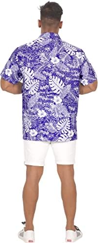La Leela Muška funky plaža Tropske cvjetne košulje s kratkim rukavima na havajskoj košulji