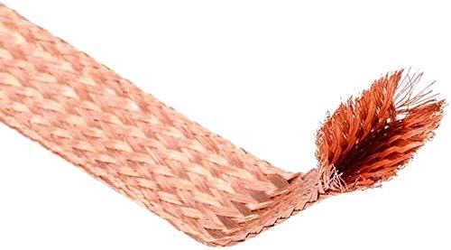 Nianxinn Copper Braid Wire Flat Copper Braid Cable 2m / 6. 56ft gola Cu pletena navlaka visoke