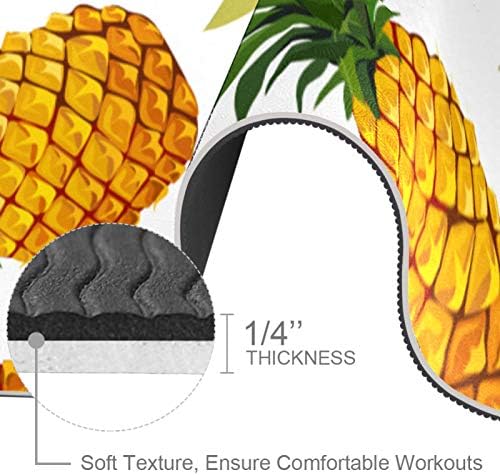 Siebzeh Žuti ljetni voćni ananas Premium debela prostirka za jogu Eco Friendly Rubber Health