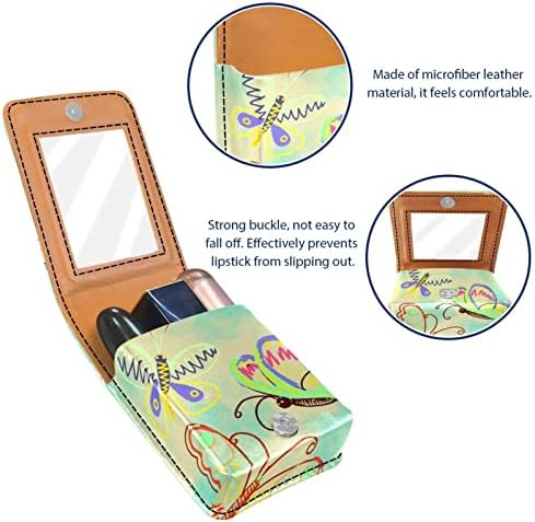 ORYUEKAN ruž za usne sa ogledalom slatka prenosiva torba za šminkanje kozmetička torbica, apstraktna