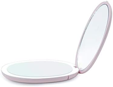 BEIAKE LED ogledalo za šminkanje sa svjetlom sa malim ogledalom USB modeli punjenja sklopivi Ultra tanko svjetlo
