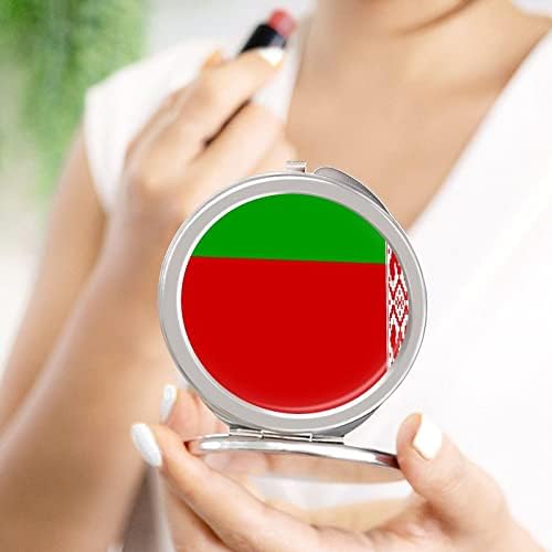 Kompaktno džepno ogledalo za bjelorusku zastavu prijenosno putno Kozmetičko ogledalo sklopivo