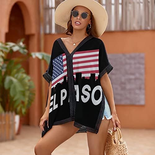 BAIKUTOUAN El Paso Tx američka zastava Ženska odjeća za plažu bikini kupaći kostim plaža Swim Cover