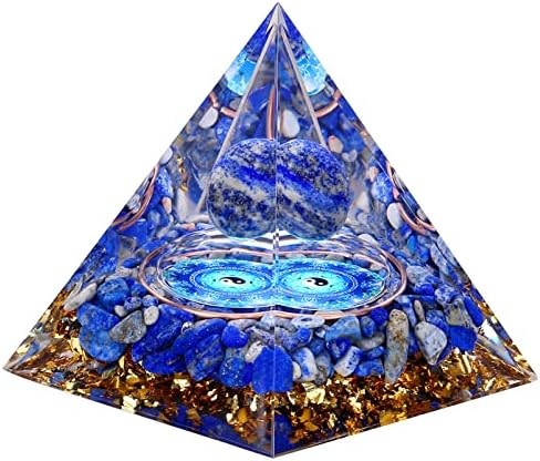 Taiiji dekor, tai chi dekor, yin yang dekor u kristalnoj orgonu piramidu, iscjeljujućom orgonitom Crystal