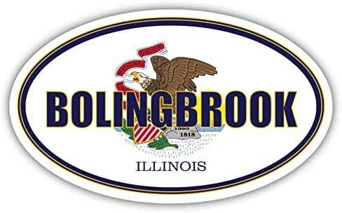 Bolingbrook City Illinois State Flag | Il zastava će županije ovalne državne boje naljepnica