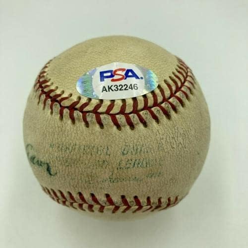 Dani igranja Hanka Aarona potpisali su američka liga iz 1950. godine bejzbol PSA DNK - autogramirani bejzbol