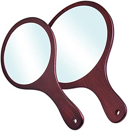 Nznb okruglo ogledalo za šminkanje u domaćinstvu sa ručkom za kozmetički Salon Retro ogledalo za