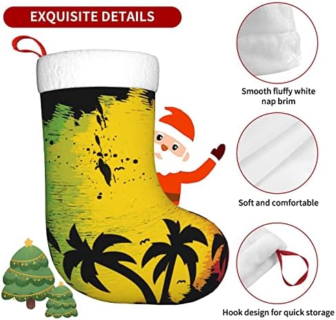 Austenstern Božićne čarape Hawaii Rasta Jamaica dvostrano kamin Viseći čarape