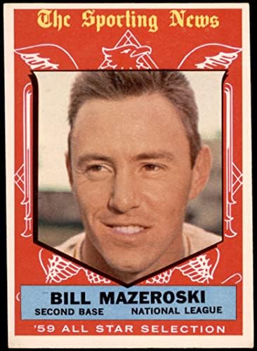 1959 TOPPS 555 All-Star Bill Mazeroski Pittsburgh Pirates Ex Pirates