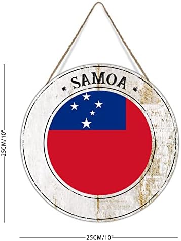 Samoa zastava Potpis za dobrodošlice Samoa zastava Rustikalna seoska kuća WOOD paleta zidni viseći