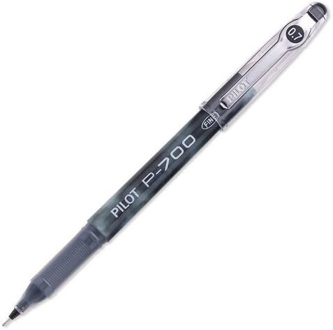 Pilot P-700 Rollerball Stick olovka, crna mastila, fina 0,7 mm, 6 olovka