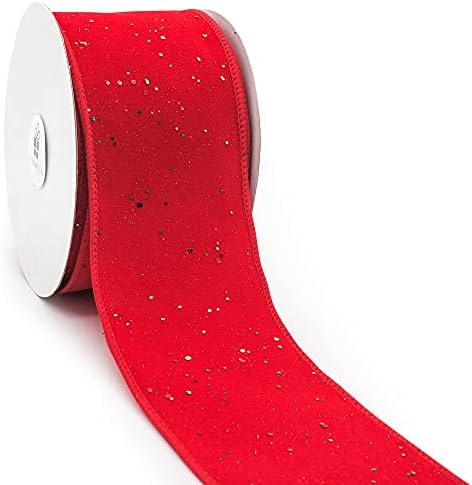 CT Craft LLC Tan Faux Jute sa Confetti Glitter Wired Ribbon-2,5 x 10 metara -Tan / Confetti Glitter za Božićni