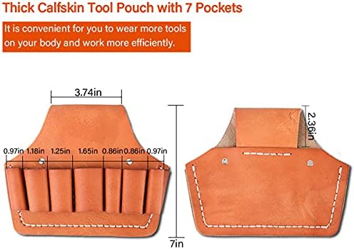 Gaminglu Debela torbica za teletu sa 7 džepa kožnih alata torbe za torbe za holster za vešanje torbice