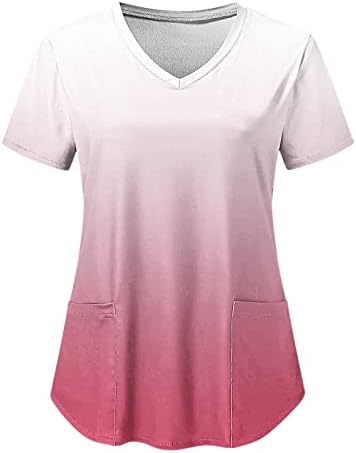 Yubnlvae štampani kratki rukav 2023 ljetne prozračne bluze za žene duksevi Trendy Casual kvadratni