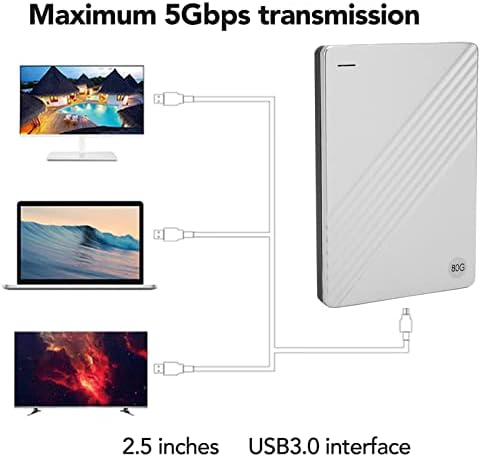 AMONIDA mobilni Hard disk, Ultratanak kompaktan eksterni Hard disk USB 3.0 5 Gbps 2.5 Inch za telefon