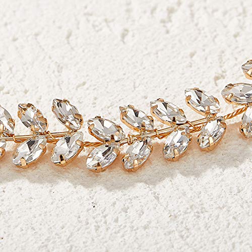 SWEETV Crystal vjenčanje Headpieces za Bride Gold Bridal traka za glavu vještački dijamant