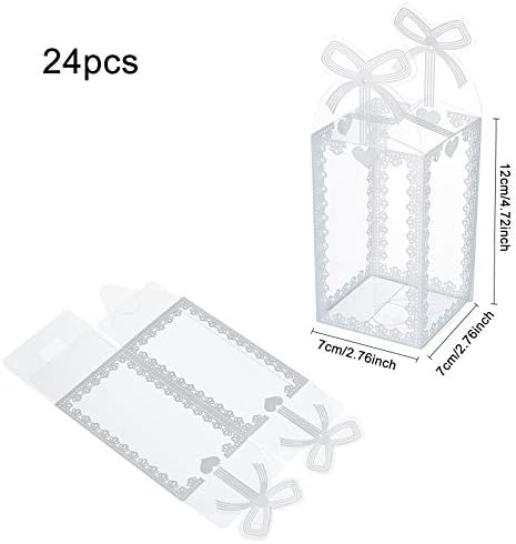 Benecreat 24pcs Clear Plastic Poklon kutija sa bowknot 4.5x2.5x2.5 Prozirna kutija za PVC usluge Pakiranje