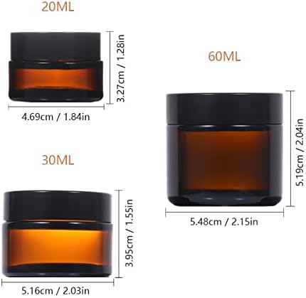 Amber Glass Jars 6 pakovanje, 20ml kozmetički spremnik zatamnjene posude za putničke putne posude, male