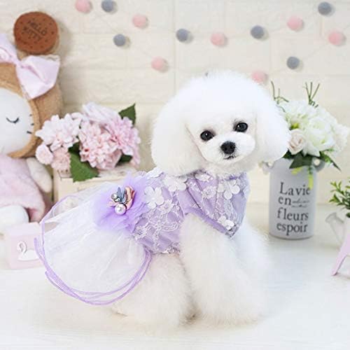 HonpraD Puppy Boy odjeća za kućne ljubimce Bottoming Flower Print Dress Cat Lace Breathable Dress