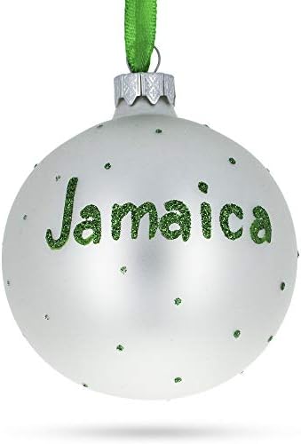 Zastava Jamajke Glass Ball Božić Ornament 3.25 inča