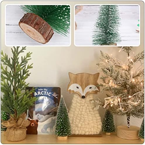 Prettyzoom Mali božićno drvce 6 kom Mini božićno drvsko ukrasno Xmas Tree Minijaturni borovi stabli Desktop