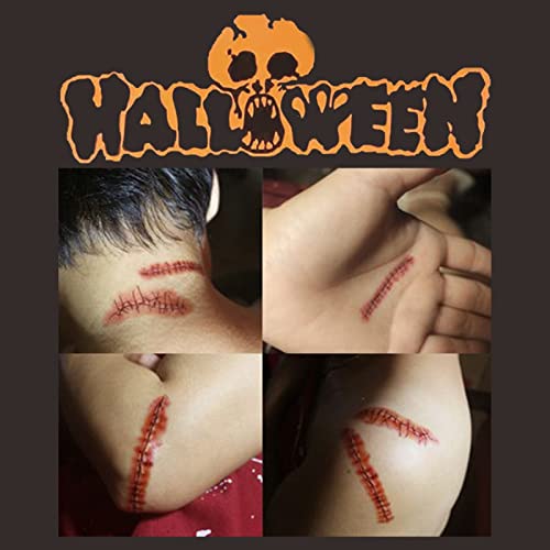 Womaha 25 listova Halloween Scar Tattoo naljepnice za tijelo Privremene tetovaže Naljepnice Vodootporni i netoksični