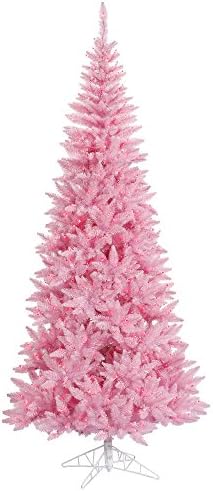 Vickerman 6,5 'ružičasti je vitko umjetno božinsko stablo, ružičaste dura-lit sa žarnom niti