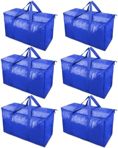 6 Pakovanje Extra Velike pokretne torbe sa patentnim ručkama i ručkama za prevoz, teška memorija