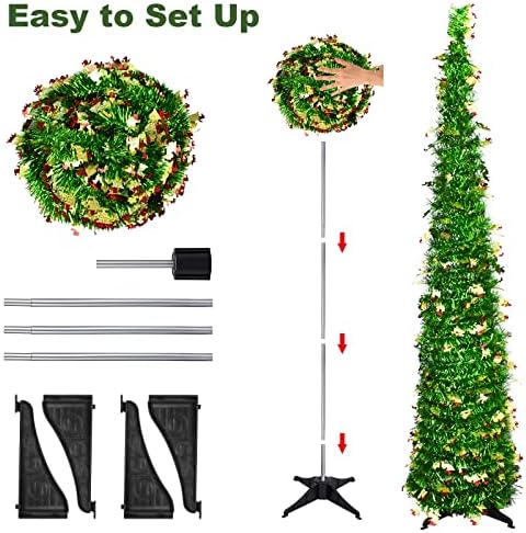 Božićno drvce, Cwzz Zeleni umjetni božićni stablo Dekoracija za odmor sa ormarom ukrasi, kućni ljubimac sadrži